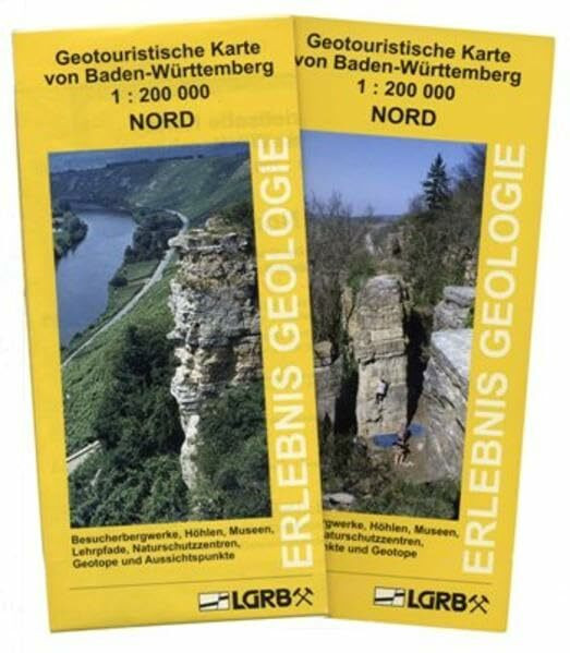 Geotouristische Karte von Baden-Württemberg Nord: Besucherbergwerke, Höhlen, Museen, Lehrpfade, Naturschutzzentren, Geotope und Aussichtspunkte