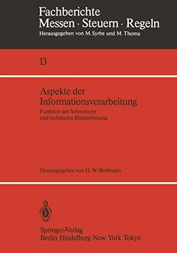 Aspekte der Informationsverarbeitung: Funktion des Sehsystems und technische Bilddarbietung (Fachberichte Messen - Steuern - Regeln, 13, Band 13)