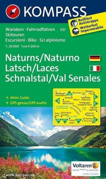 Naturns - Latsch - Schnalstal / Naturno - Laces - Val Senales 1 : 25 000