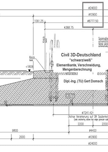 Civil 3D-Deutschland, "schwarz/weiß" (zur Information): Autodesk Civil 3D, Anwendungsbeispiel, Fundament (Windkraftanlage): 3. Buch, ... (Windkraftanlage) (Cvil 3D Deutschland)