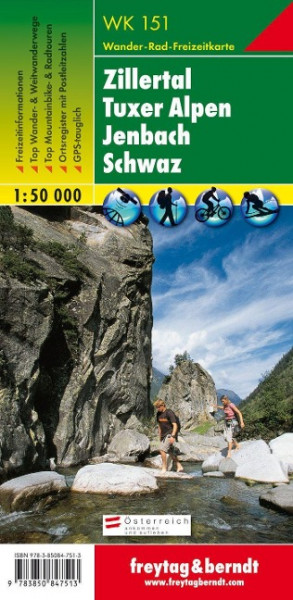 Zillertal, Tuxer Alpen, Jenbach, Schwaz 1 : 50 000. WK 151