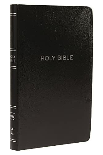 NKJV, Thinline Reference Bible, Leather-Look, Black, Red Letter, Comfort Print: Holy Bible, New King James Version