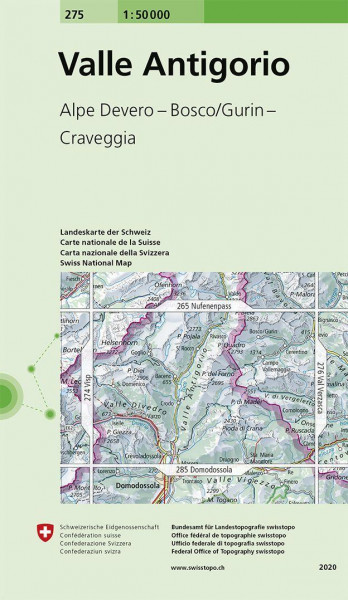 Swisstopo 1 : 50 000 Val Antigorio