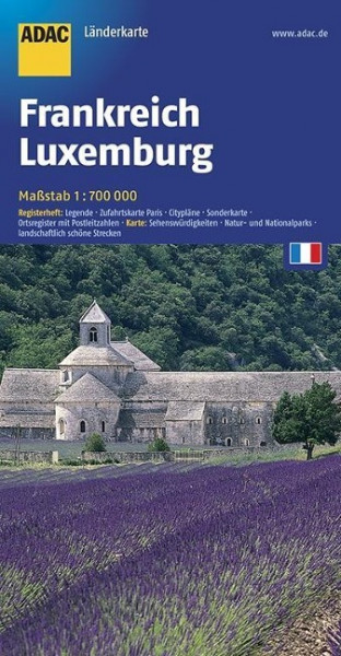 ADAC Länderkarte Frankreich, Luxemburg 1 : 700 000