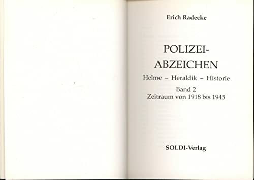 Polizei-Abzeichen.,Band 2. : Zeitraum von 1918 bis 1945.,