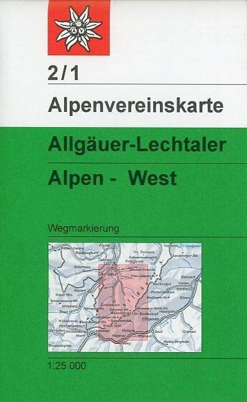 DAV Alpenvereinskarte 02/1 Allgäuer - Lechtaler Alpen - West 1 : 25 000