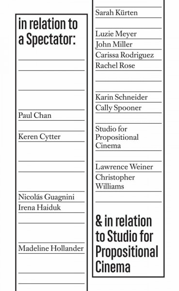 In Relation to a Spectator (Sternberg Press)