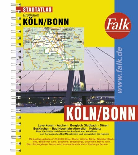 Falk Stadtatlas Großraum Köln / Bonn: Leverkusen, Aachen, Bergisch Gladbach, Düren, Euskirchen, Bad Neuenahr-Ahrweiler, Koblenz. Über 130 Städte und ... Münstereifel und von Aachen bis Hennef (Sieg)