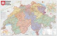 Schweiz Postleitzahlen 1 : 400 000. Wandkarte laminiert Poster