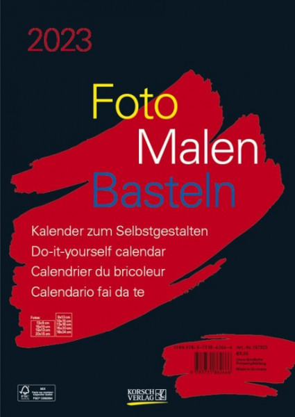 Foto-Malen-Basteln Bastelkalender A4 schwarz 2023