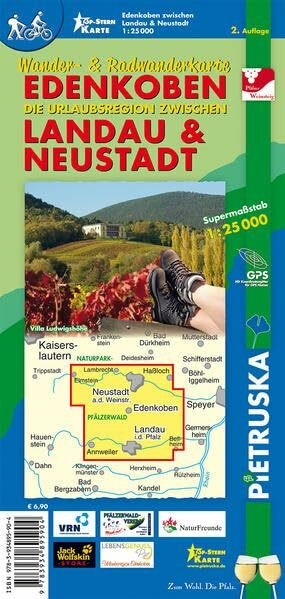 Edenkoben, Landau & Neustadt: Wander- und Radwanderkarte. 1:25000, 2. Auflage