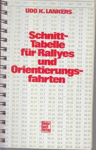 Schnitt- Tabelle für Rallyes und Orientierungsfahrten