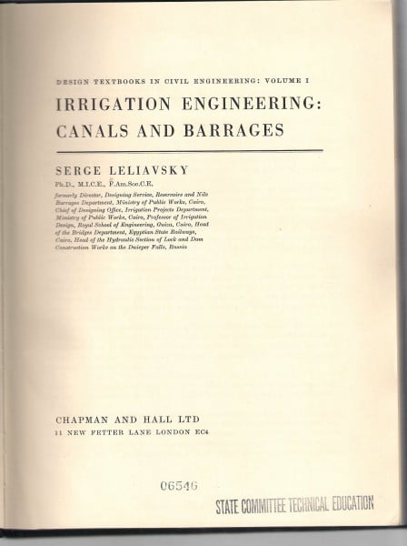 Irrigation Engineering, Canals and Barrages (v. 1) (Design Textbooks in Civil Engineering)