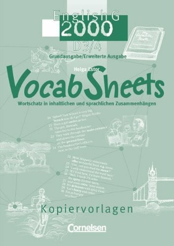 English G 2000 - Erweiterte Ausgabe/Grundausgabe D: Band 3/4: 7./8. Schuljahr - Vocab Sheets: Kopiervorlagen