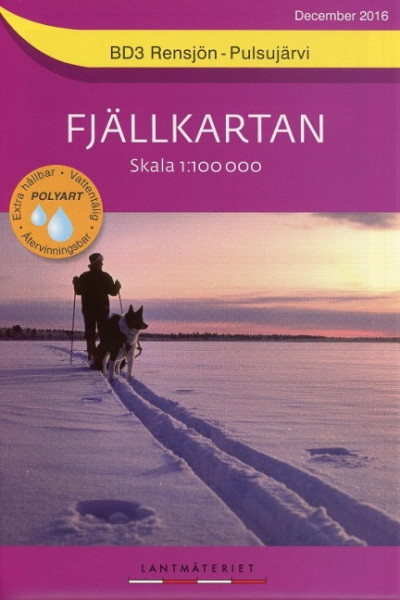 Fjällkartan 1 : 100 000 BD3 Rensjön - Pulsujärvi Bergwanderkarte