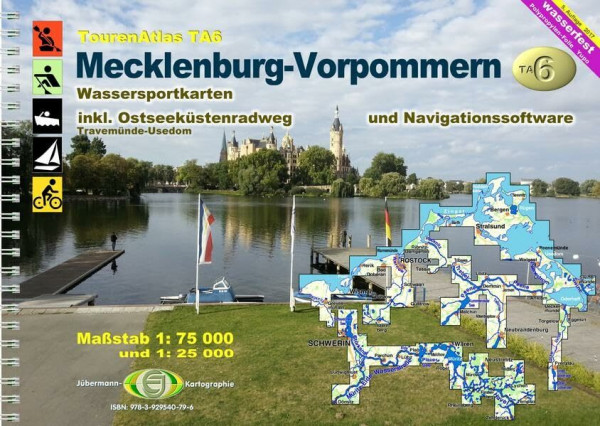 TourenAtlas Wasserwandern / TA6 Mecklenburg-Vorpommern: 57 Karten. 1:75000 und 1: 25000 + Navigationssoftware