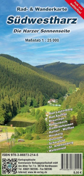 Südwestharz - Die Harzer Sonnenseite 1:25 000