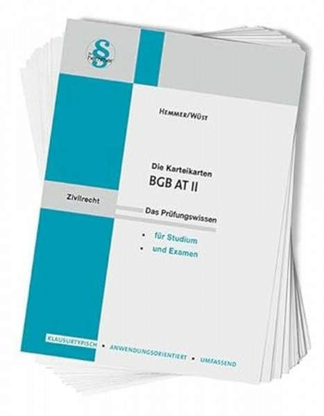 31220 - Karten BGB-AT II: Das Prüfungswissen für Studium und Examen (Karteikarten - Zivilrecht)