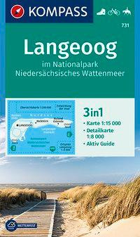KOMPASS Wanderkarte 731 Langeoog im Nationalpark Niedersächsisches Wattenmeer 1:15.000