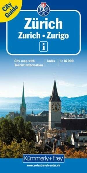 Zürich City Map TCS: 1:16000 incl. City Guide + Index (Kümmerly+Frey City Maps)