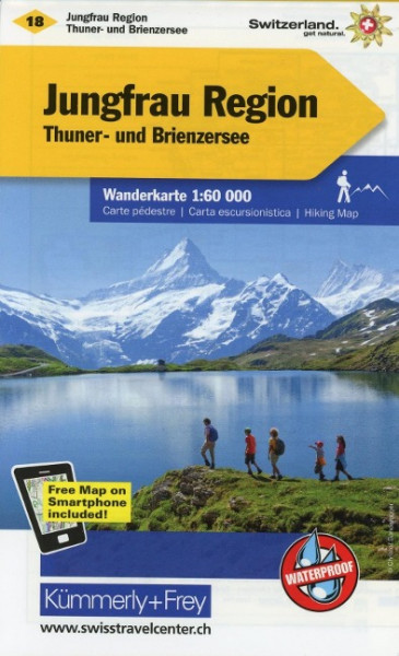 KuF Schweiz Wanderkarte 18 Jungfrau Region 1 : 60 000