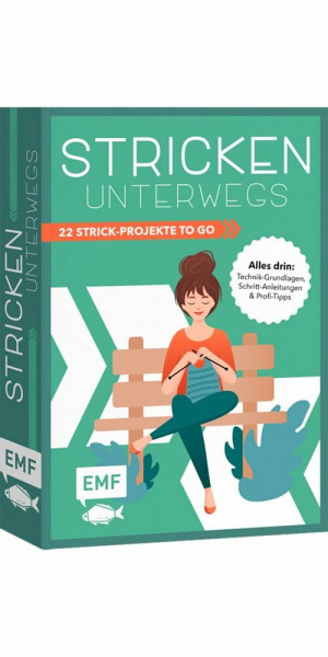 Stricken unterwegs: 22 Strick-Projekte to go im praktischen Mitnahmeformat: Mützen, Pullover, Socken, Schals | Alles drin: Technik-Grundlagen, ... Schritt-Anleitungen & Profi-Tipps
