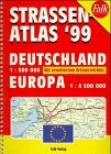 Falkplan Strassenatlas '99. Deutschland 1 : 300 000, Europa 1 : 4 500 000. Mit erweitertem Ortsverzeichnis.