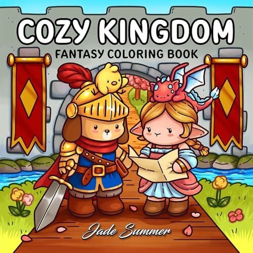 Cozy Kingdom: A Cute Fantasy Coloring Book for Adults and Teens with Knights, Dragons, Unicorns, Fairies, and More! (Cozy Coloring Books)