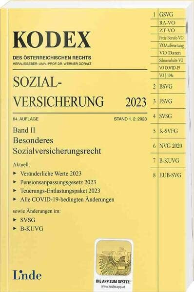 KODEX Sozialversicherung 2023, Band II (Kodex des Österreichischen Rechts)