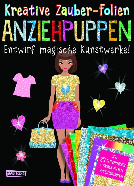 Kreative Zauber-Folien: Anziehpuppen: Set mit 10 Zaubertafeln, 20 Folien und Anleitungsbuch