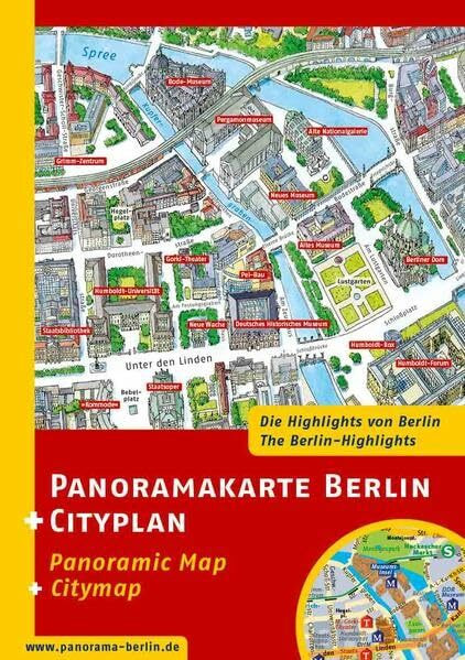 Panoramakarte Berlin + Cityplan: Panoramic Map + Citymap