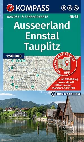 KOMPASS Wanderkarte 68 Ausseerland, Ennstal, Tauplitz 1:50.000: Wander- und Fahrradkarte in einem - inklusive Offline-Verwendung in der KOMPASS-App. Wander-& Radwege. Skitouren. Langlaufen. Reiten.