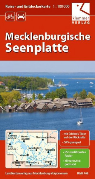 Reise- und Entdeckerkarte Mecklenburgische Seenplatte 1 : 100 000