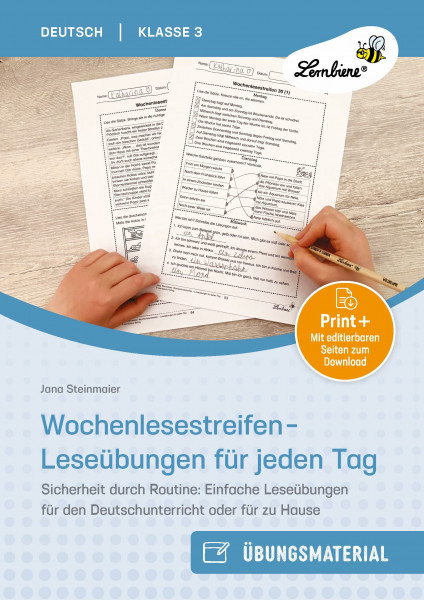 Wochenlesestreifen - Leseübungen für jeden Tag: Sicherheit durch Routine: Einfache Leseübungen für den Deutschunterricht oder für zu Hause (3. Klasse)