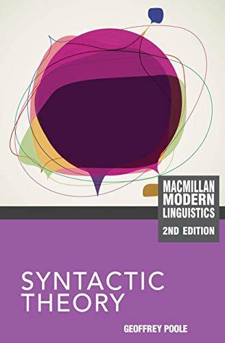 Syntactic Theory (Macmillan Modern Linguistics)