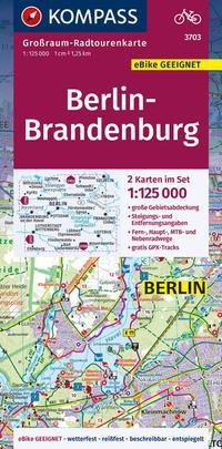 KOMPASS Großraum-Radtourenkarte 3703 Berlin-Brandenburg 1:125.000