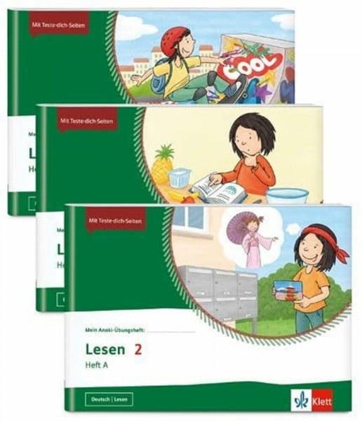 Paket Lesen 2: 3 Hefte im Paket: Lesen Heft A, Lesen Heft B, Lesen Heft C Klasse 2 (Mein Anoki-Übungsheft)