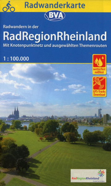 Radwanderkarte BVA RadRegionRheinland, 1:100.000, reiß- und wetterfest, GPS-Tracks Download