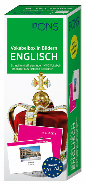 PONS Vokabelbox in Bildern Englisch: Schnell und effizient über 1.000 Vokabeln lernen mit 800 farbigen Bildkarten