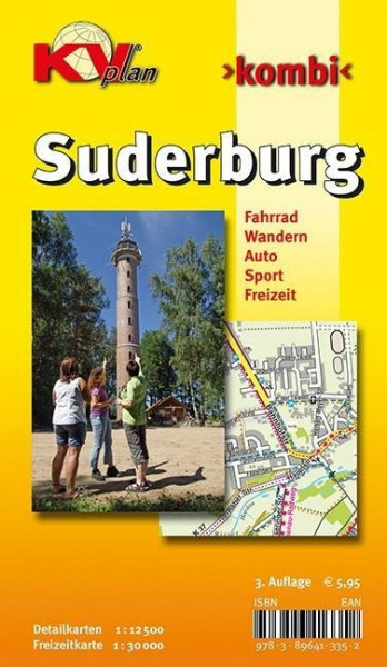 Suderburg, KVplan, Radkarte/Wanderkarte/Stadtplan, 1:30.000 / 1:12.500