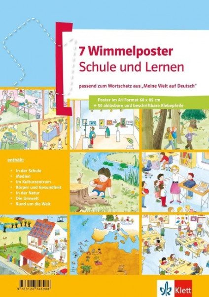 Meine Welt auf Deutsch. 7 Wimmelposter Schule und Lernen