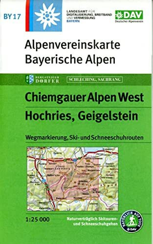 Chiemgauer Alpen West, Hochries, Geigelstein: Topographische Karte 1:25.000 mit Wegmarkierung, Ski- und Schneeschuhrouten (Alpenvereinskarten)