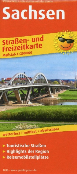 Sachsen. Straßen- und Freizeitkarte 1 : 20 0000