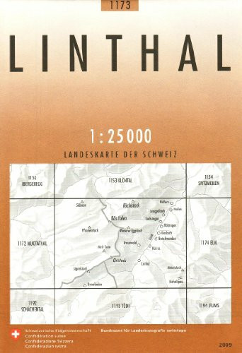 1173 Linthal: Glattalp - Urner Boden - Braunwald (Landeskarte 1:25 000, Band 1173)