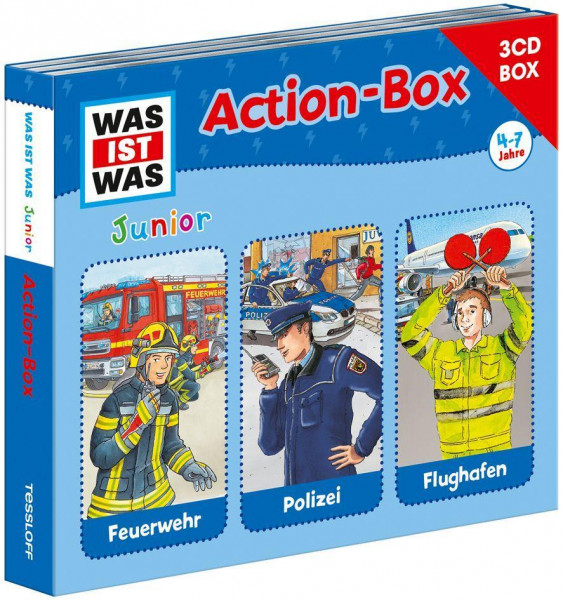 WAS IST WAS Junior Action-Box Feuerwehr/ Polizei/ Flughafen