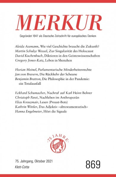 MERKUR Gegründet 1947 als Deutsche Zeitschrift für europäisches Denken - 2021-10