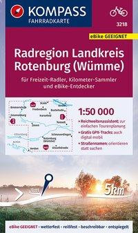 KOMPASS Fahrradkarte 3218 Radregion Landkreis Rotenburg (Wümme) 1:50.000