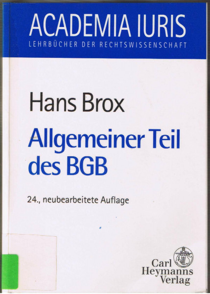 Allgemeiner Teil des BGB