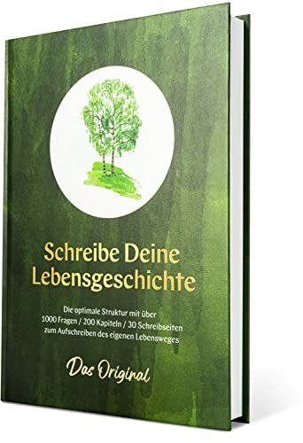 jbriels Schreibe Deine Lebensgeschichte – Das Original (GRÜN) | DIY Biografie-Buch mit über 1000 Fragen & 200 Kapiteln zum Aufschreiben der eigenen Erinnerungen & Memoiren/Schönes Geschenk-Buch