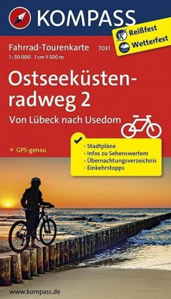 Ostseeküstenradweg 2 - von Lübeck nach Usedom 1 : 50 000